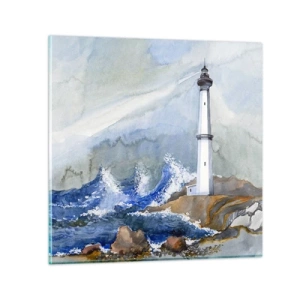 Glasbild - Bild auf glas - Gegen die Dunkelheit und den Sturm - 30x30 cm