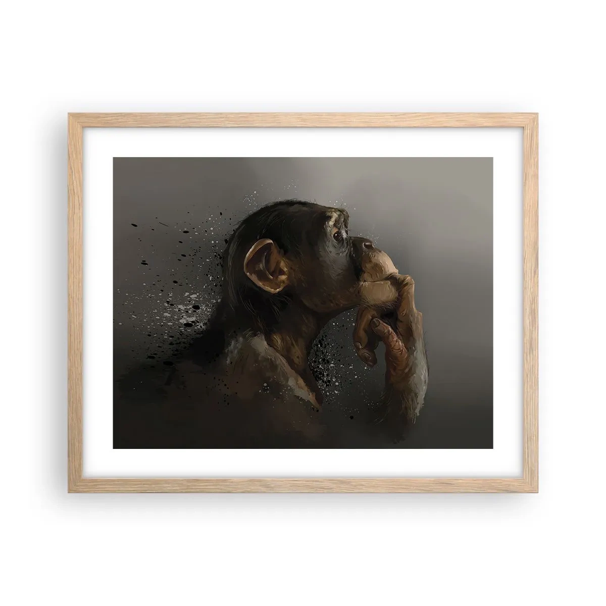 Poster in einem Rahmen aus heller Eiche - Sicherlich ein Denker - 50x40 cm