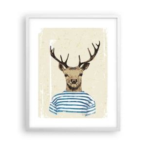 Poster in einem weißen Rahmen - Weil ich gestreifte T-Shirts mag! - 40x50 cm