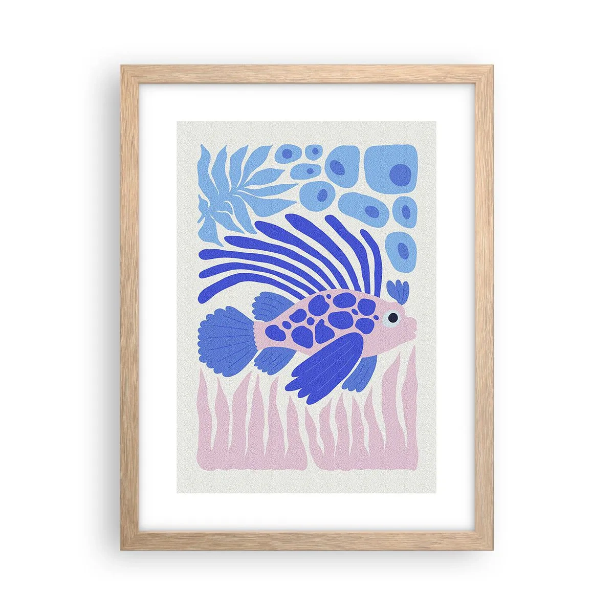 Poster in einem Rahmen aus heller Eiche - In seinem Fahrwasser - 30x40 cm