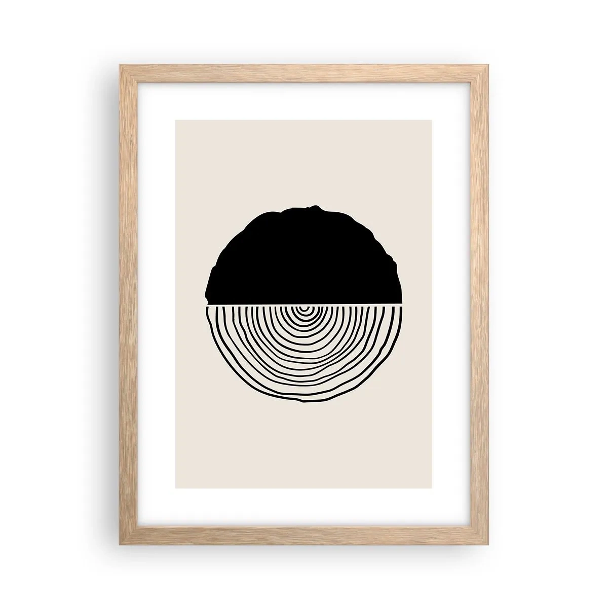 Poster in einem Rahmen aus heller Eiche - Halb und halb - 30x40 cm