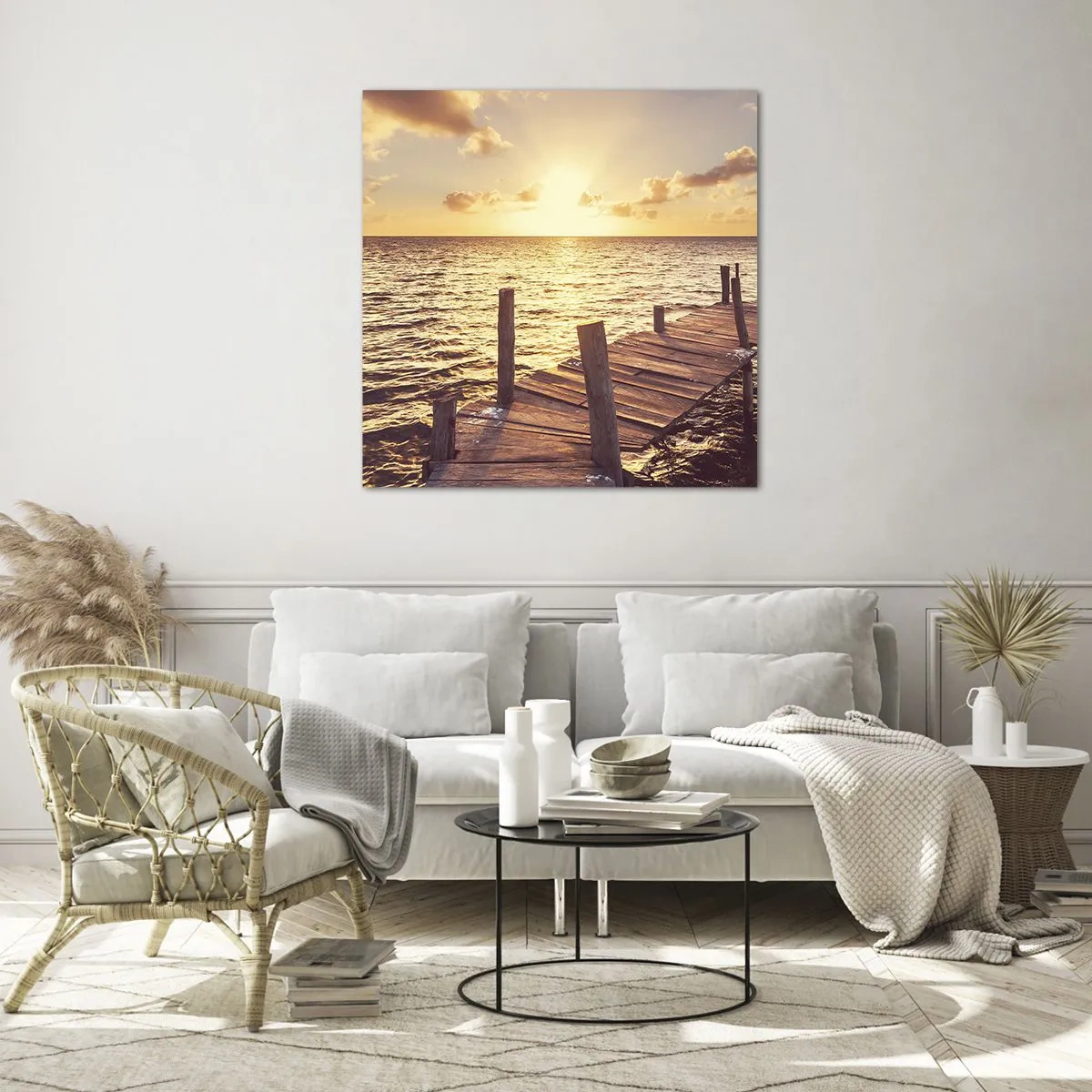 Glasbild - Bild auf glas - Das goldene Land der Sanftmut - 70x70 cm