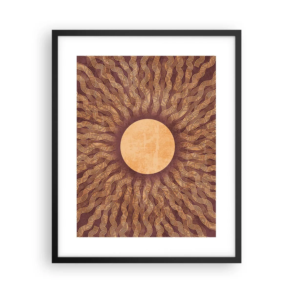 Poster in einem schwarzem Rahmen - Sonnensymbol - 40x50 cm