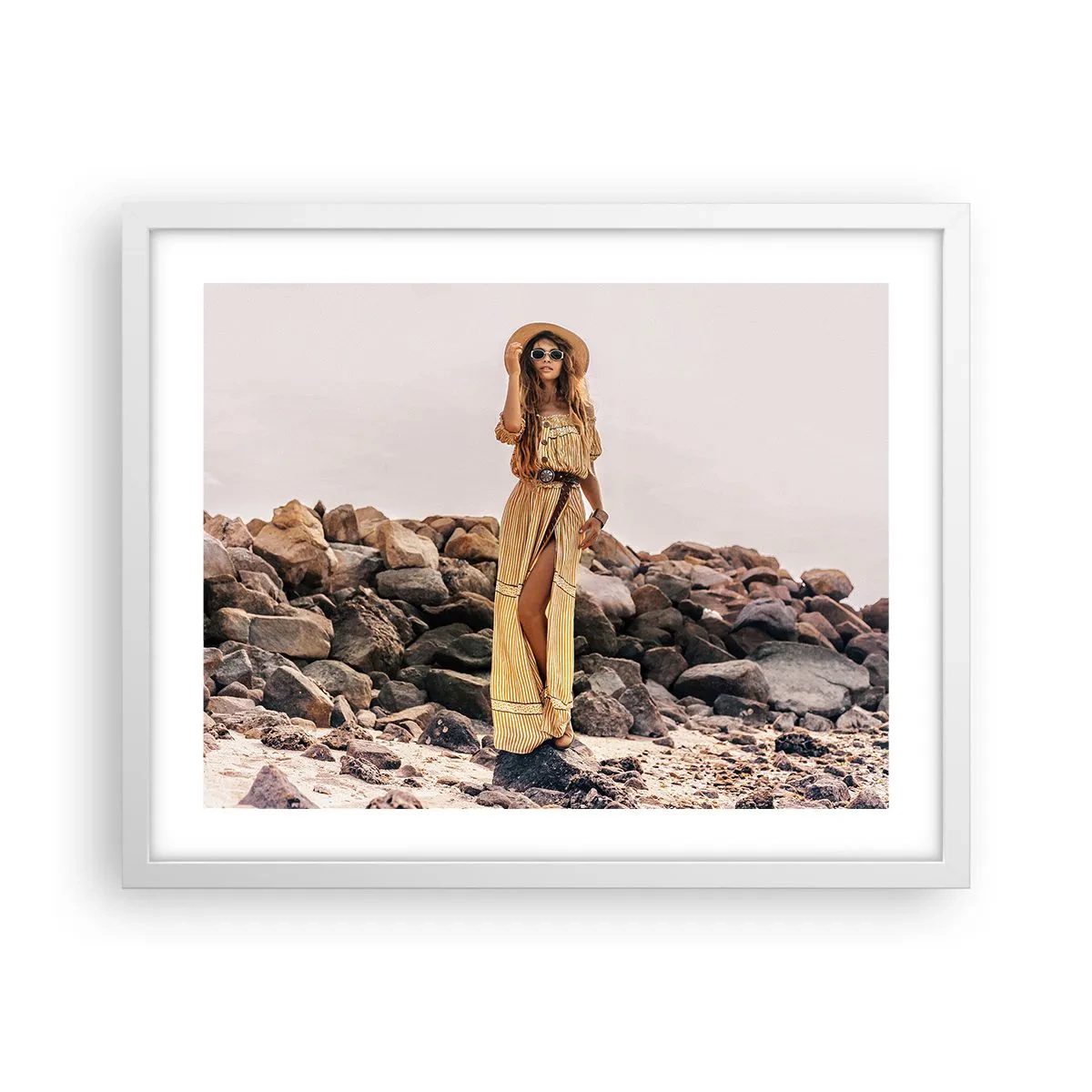 Poster in einem weißen Rahmen - Die Magie der Steine - 50x40 cm