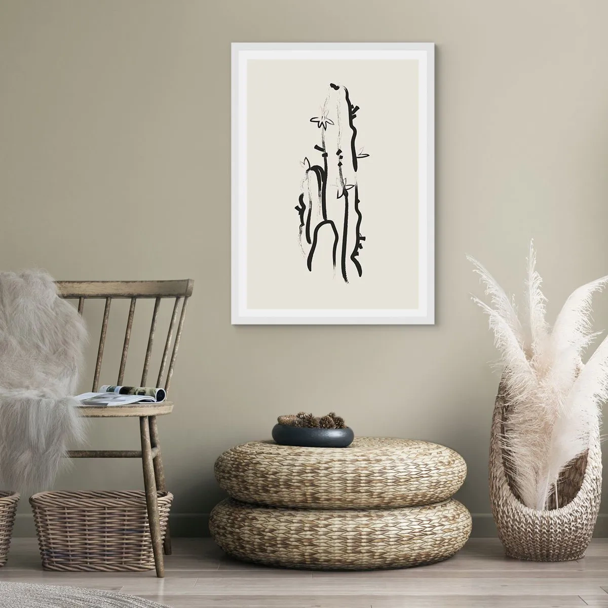 Poster in einem weißen Rahmen - Blühendes Kraut - 70x100 cm