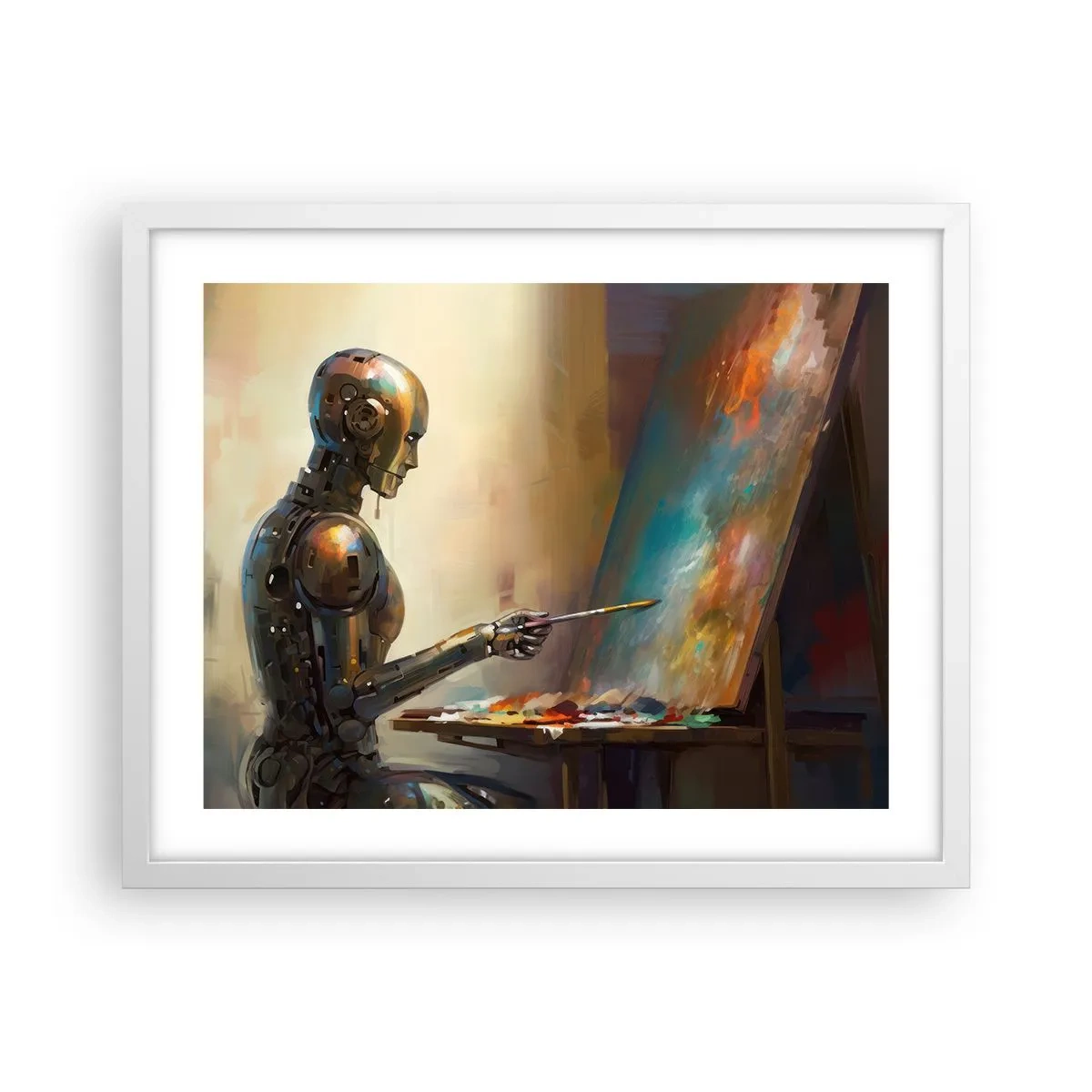 Poster in einem weißen Rahmen - Die Kunst der Zukunft - 50x40 cm