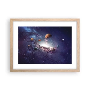 Poster in einem Rahmen aus heller Eiche - Solar-Tanz-System - 40x30 cm