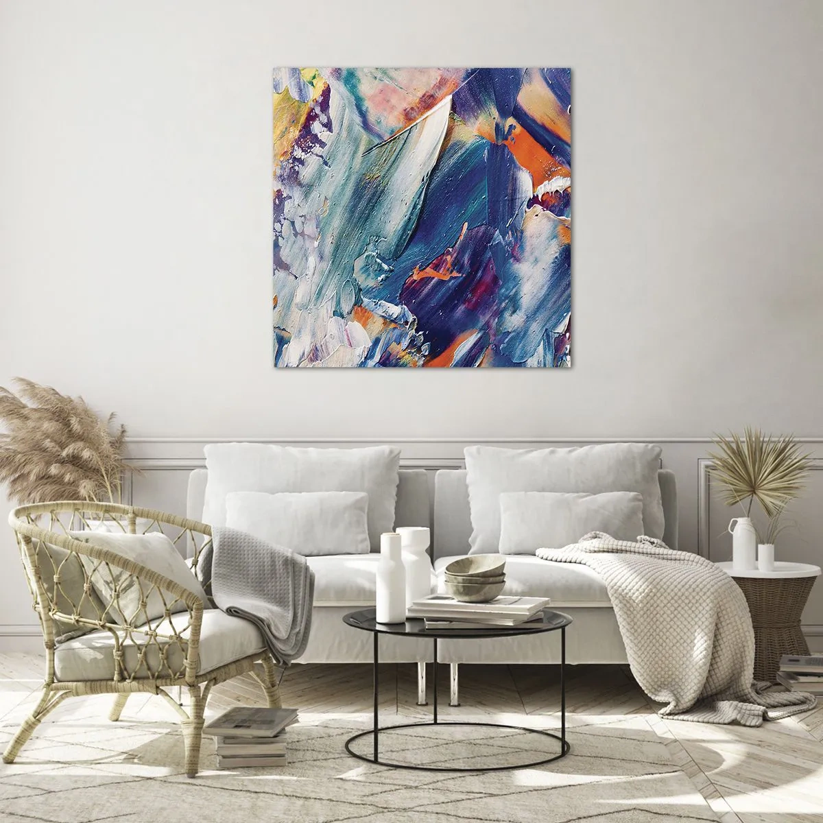 Glasbild - Bild auf glas - Farbverwirrung - 70x70 cm