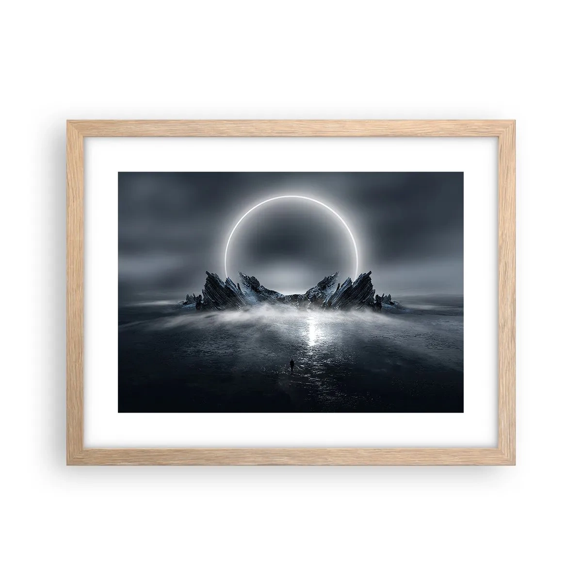 Poster in einem Rahmen aus heller Eiche - Ende der Geschichte - 40x30 cm