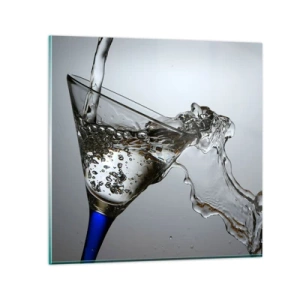 Glasbild - Bild auf glas - Kristallwasser in Kristallglas - 70x70 cm