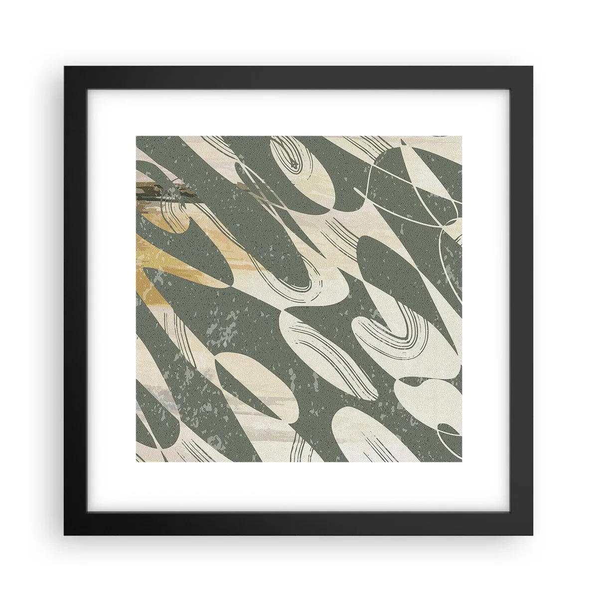 Poster in einem schwarzem Rahmen - Rhythmische Abstraktion - 30x30 cm