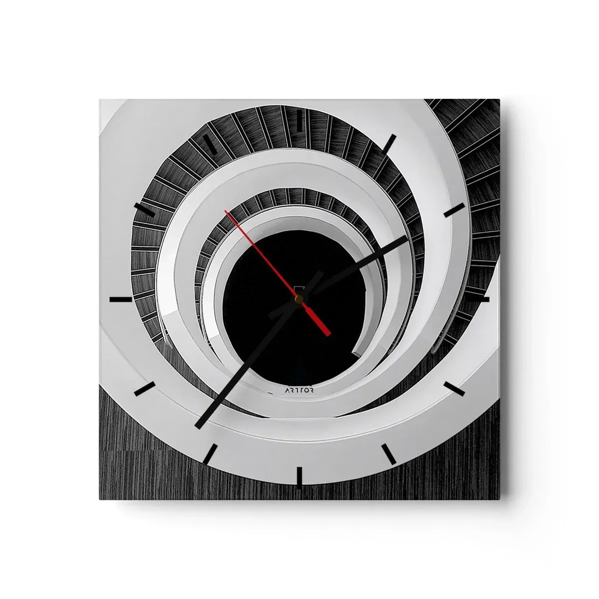 Wanduhr - Glasuhr - Zum Kern der Sache - 40x40 cm