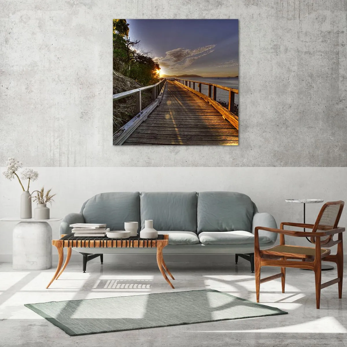 Glasbild - Bild auf glas - Gehen, weiter der Sonne entgegengehen - 30x30 cm