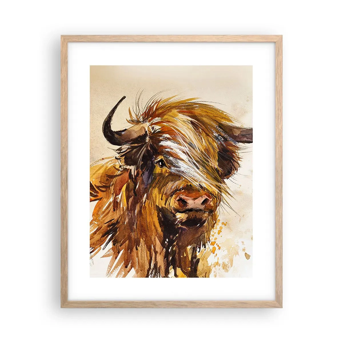 Poster in einem Rahmen aus heller Eiche - Stolz des Jägers - 40x50 cm
