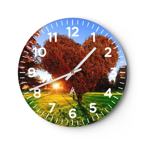 Wanduhr - Glasuhr - Und wie man den Herbst nicht liebt - 40x40 cm