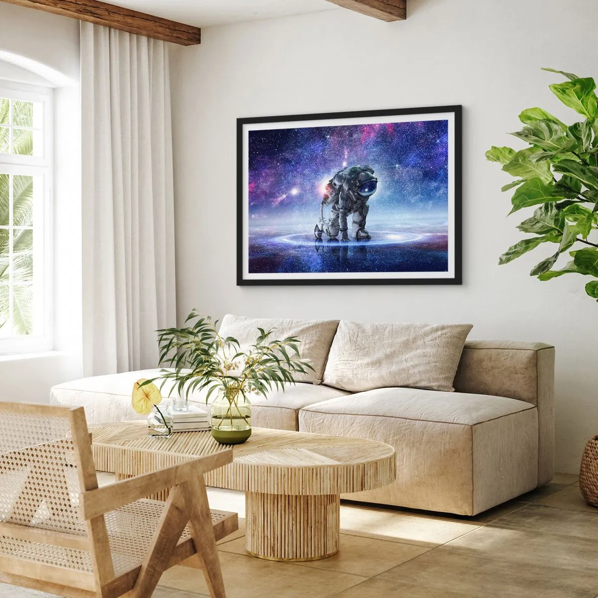 Poster in einem schwarzem Rahmen - Der Sternenhimmel über mir - 91x61 cm