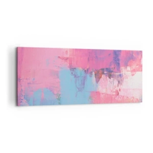 Bild auf Leinwand - Leinwandbild - Rosa, Blau und eine Prise Licht - 100x40 cm