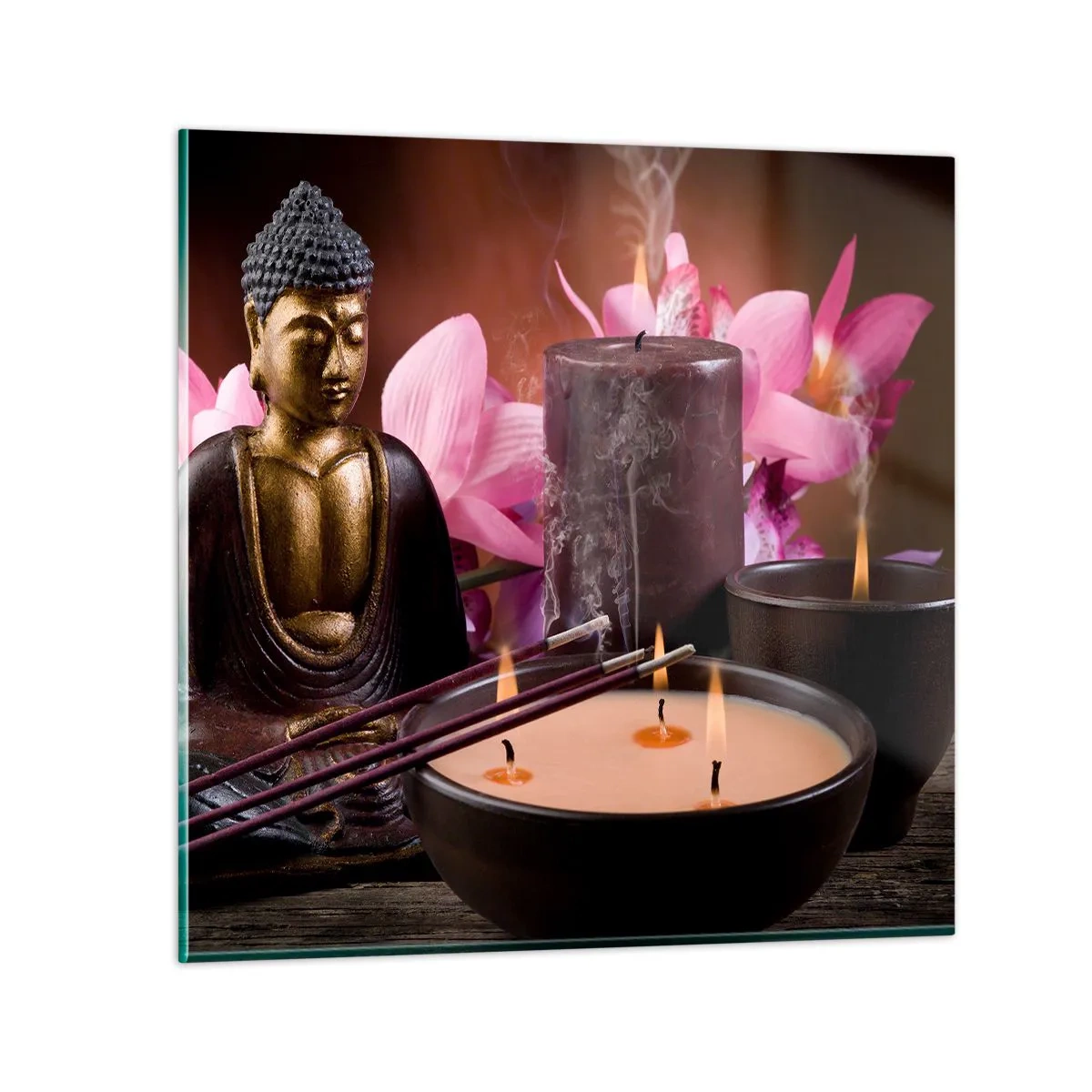 Glasbild - Bild auf glas - Den Geist frei machen, den Körper beruhigen - 40x40 cm