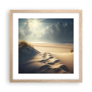 Poster in einem Rahmen aus heller Eiche - Beruhigende Landschaft - 40x40 cm