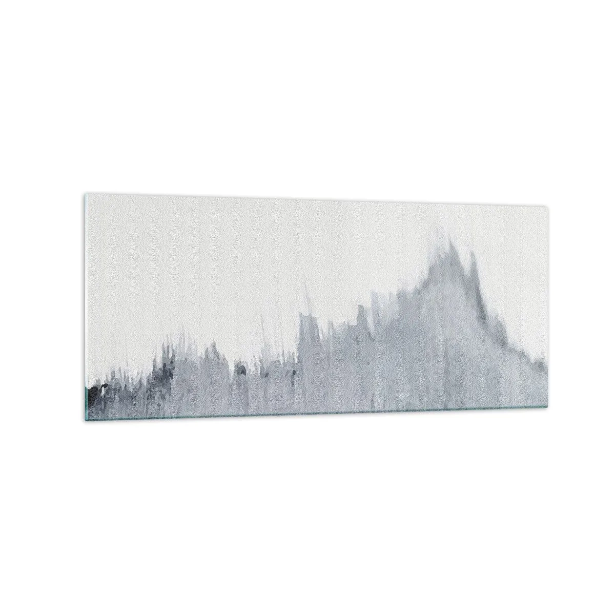 Glasbild - Bild auf glas - Abstrakte graue Komposition im minimalistischen Stil - 120x50cm - Mysteriöse Aufzeichnung - Moderne Wanddekoration für Wohnzimmer und Schlafzimmer ARTTOR