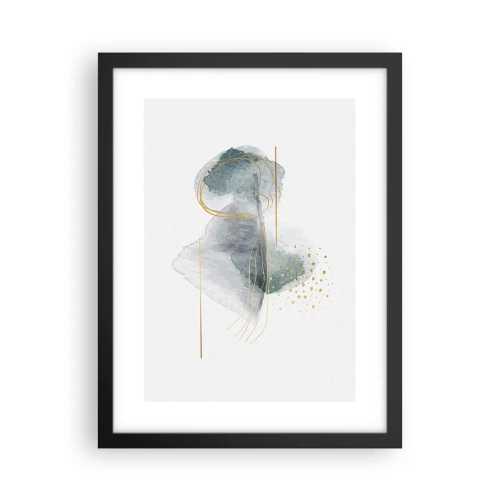 Poster in einem schwarzem Rahmen - Über das Verhältnis von Grau und Gold - 30x40 cm