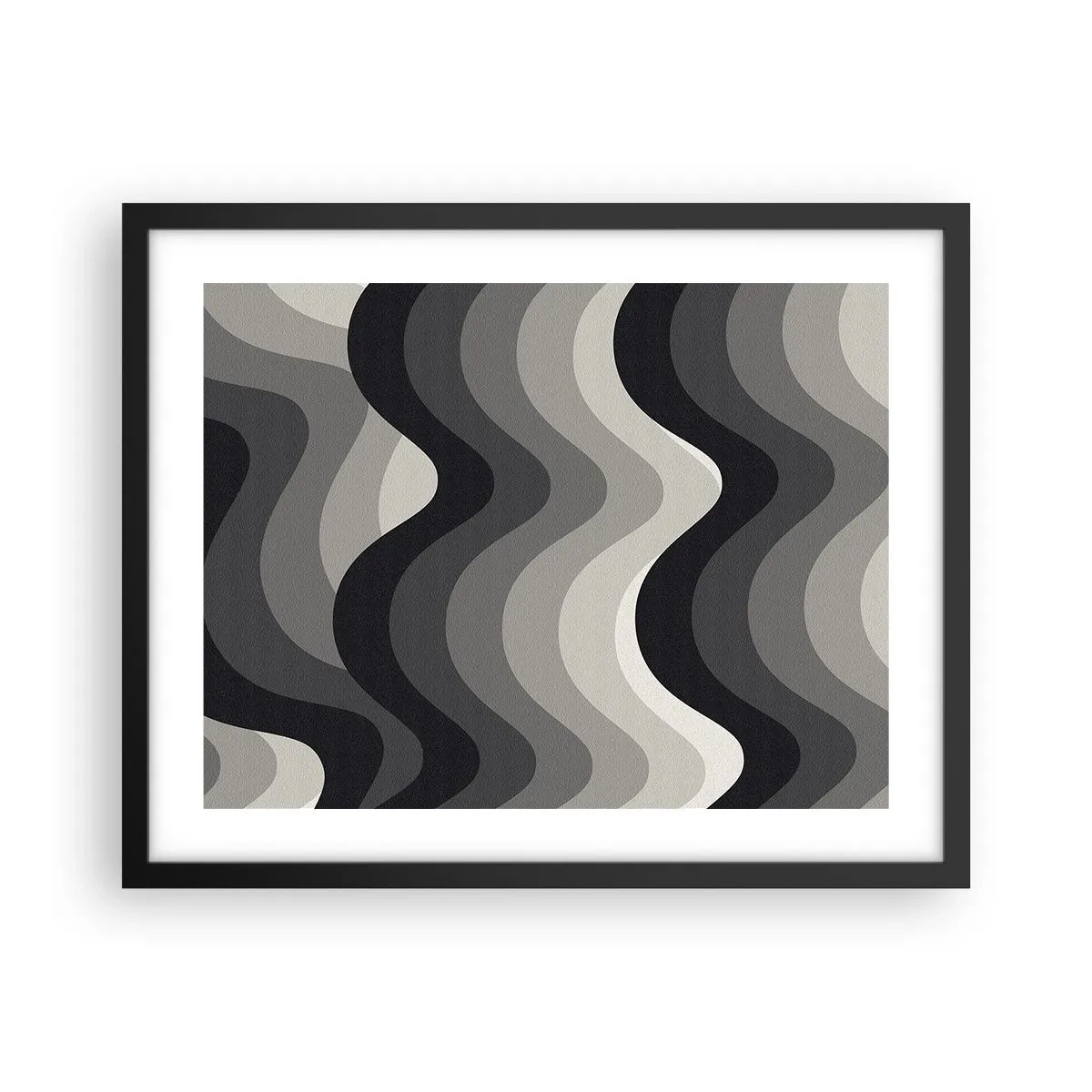 Poster in einem schwarzem Rahmen - Eine Welle nach der anderen - 50x40 cm