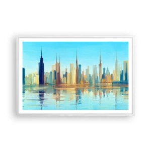 Poster in einem weißen Rahmen - Sonnige Metropole - 91x61 cm