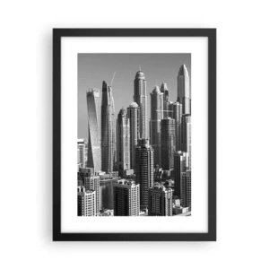 Poster in einem schwarzem Rahmen - Stadt in der Wüste - 30x40 cm