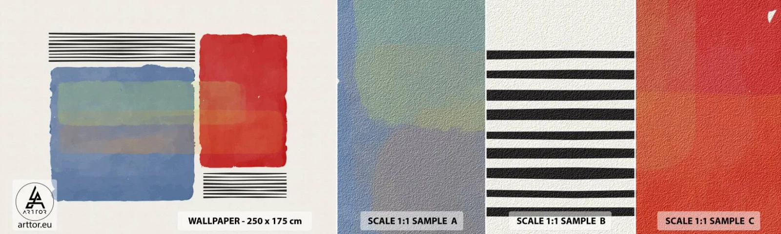 Fototapetenmuster Standard Eco - Der Geist und der Buchstabe der Geometrie - Abstraktion, Stück, Moderne Kunst. - 100x30 cm
