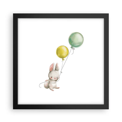 Poster in einem schwarzem Rahmen - Ich werde auch fliegen! - 30x30 cm