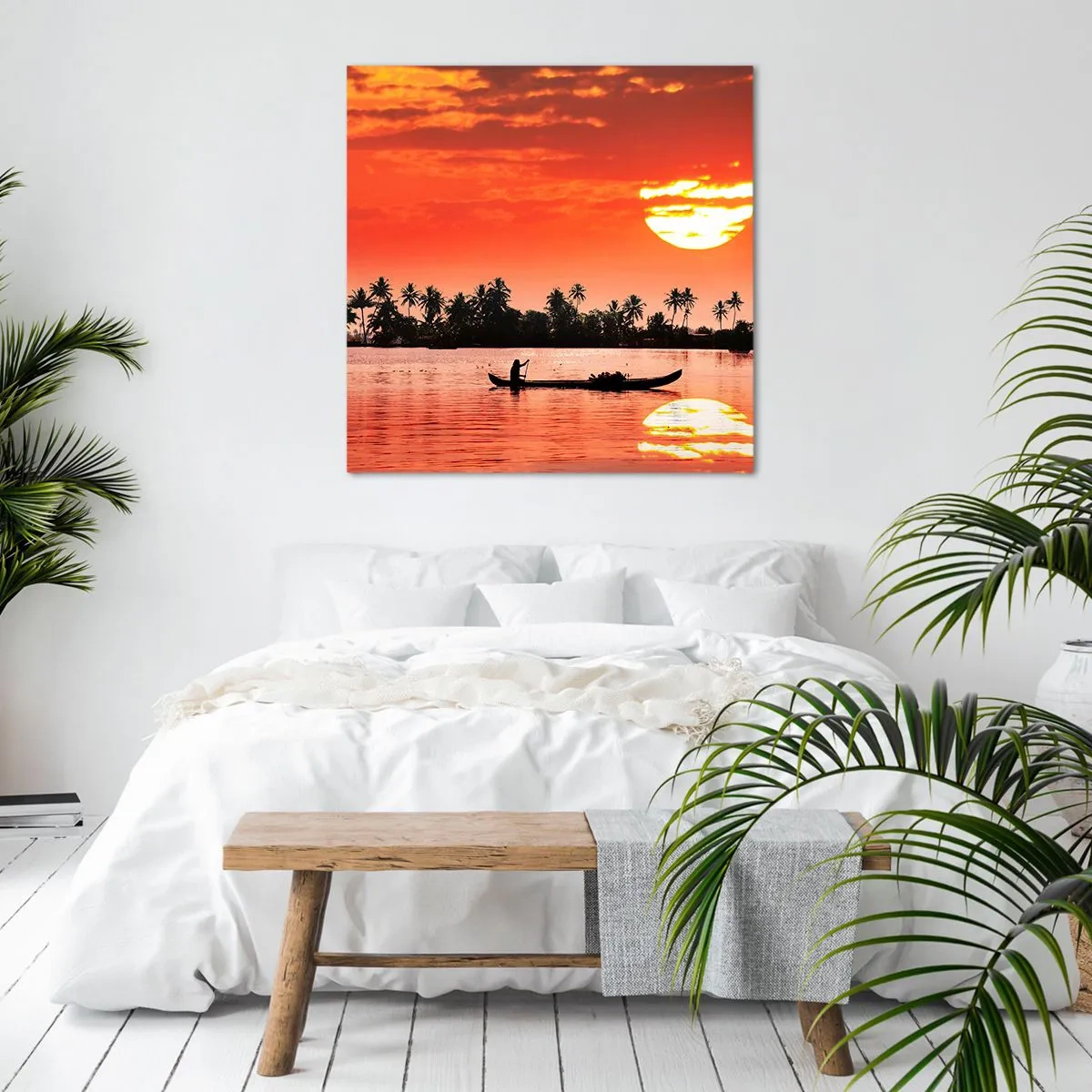 Bild auf Leinwand - Leinwandbild - Die Ruhe der Tropen bei Sonnenuntergang - 50x50 cm