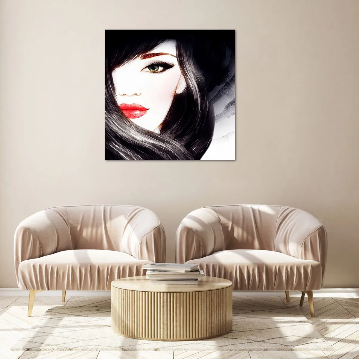 Glasbild - Bild auf glas - Saphir-Optik - 60x60 cm