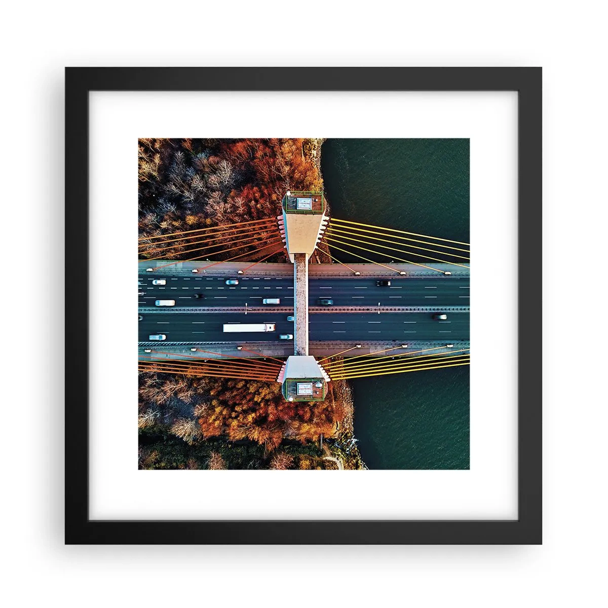 Poster in einem schwarzem Rahmen - Jenseits der Gewässer, jenseits der Wälder - 30x30 cm