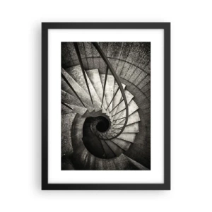 Poster in einem schwarzem Rahmen - Treppe hoch, Treppe runter - 30x40 cm