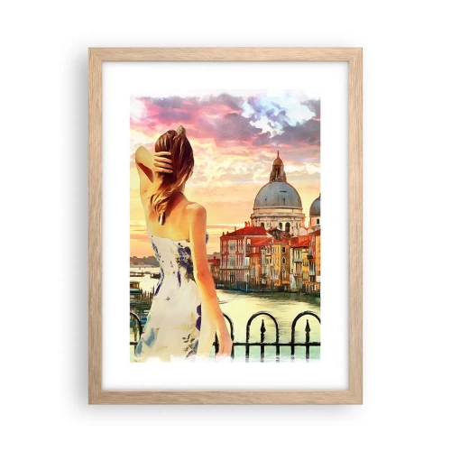 Poster in einem Rahmen aus heller Eiche - Als Abenteuer nur in ... - 30x40 cm