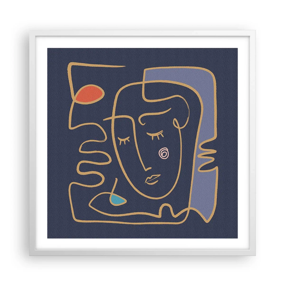 Poster in einem weißen Rahmen - In Gedanken - 60x60 cm