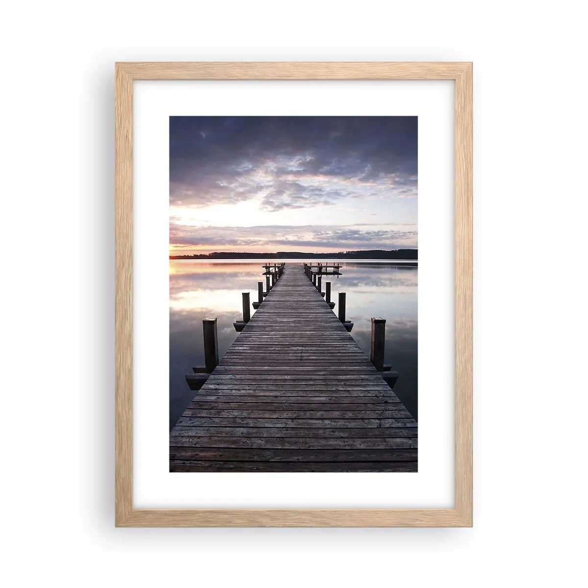 Poster in einem Rahmen aus heller Eiche - Eine stille Grenze zwischen Tag und Nacht - 30x40 cm