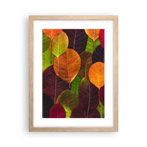 Poster in einem Rahmen aus heller Eiche - Herbstmosaik - 30x40 cm