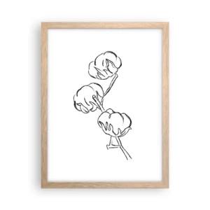 Poster in einem Rahmen aus heller Eiche - Baumwolldaunen - 30x40 cm