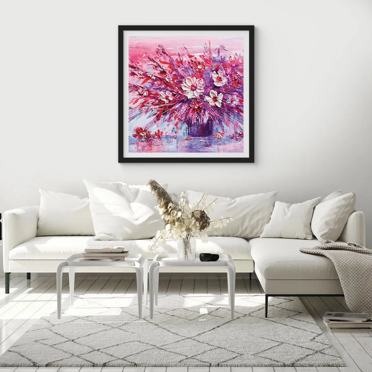 Poster in einem schwarzem Rahmen - Unschuld und Leidenschaft - 30x30 cm