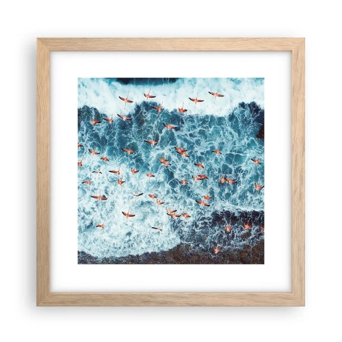 Poster in einem Rahmen aus heller Eiche - Die Küstenparade - 30x30 cm