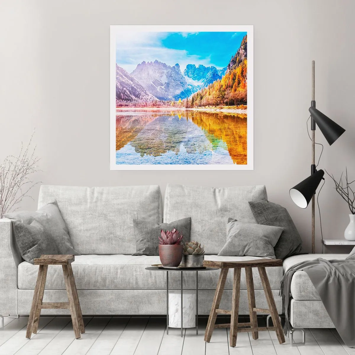 Poster - Und in den Bergen ist es schon Herbst - 50x50 cm