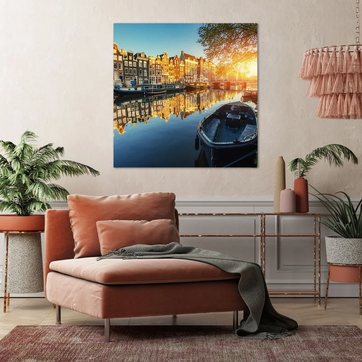 Bild auf Leinwand - Leinwandbild - Morgen in Amsterdam - 50x50 cm