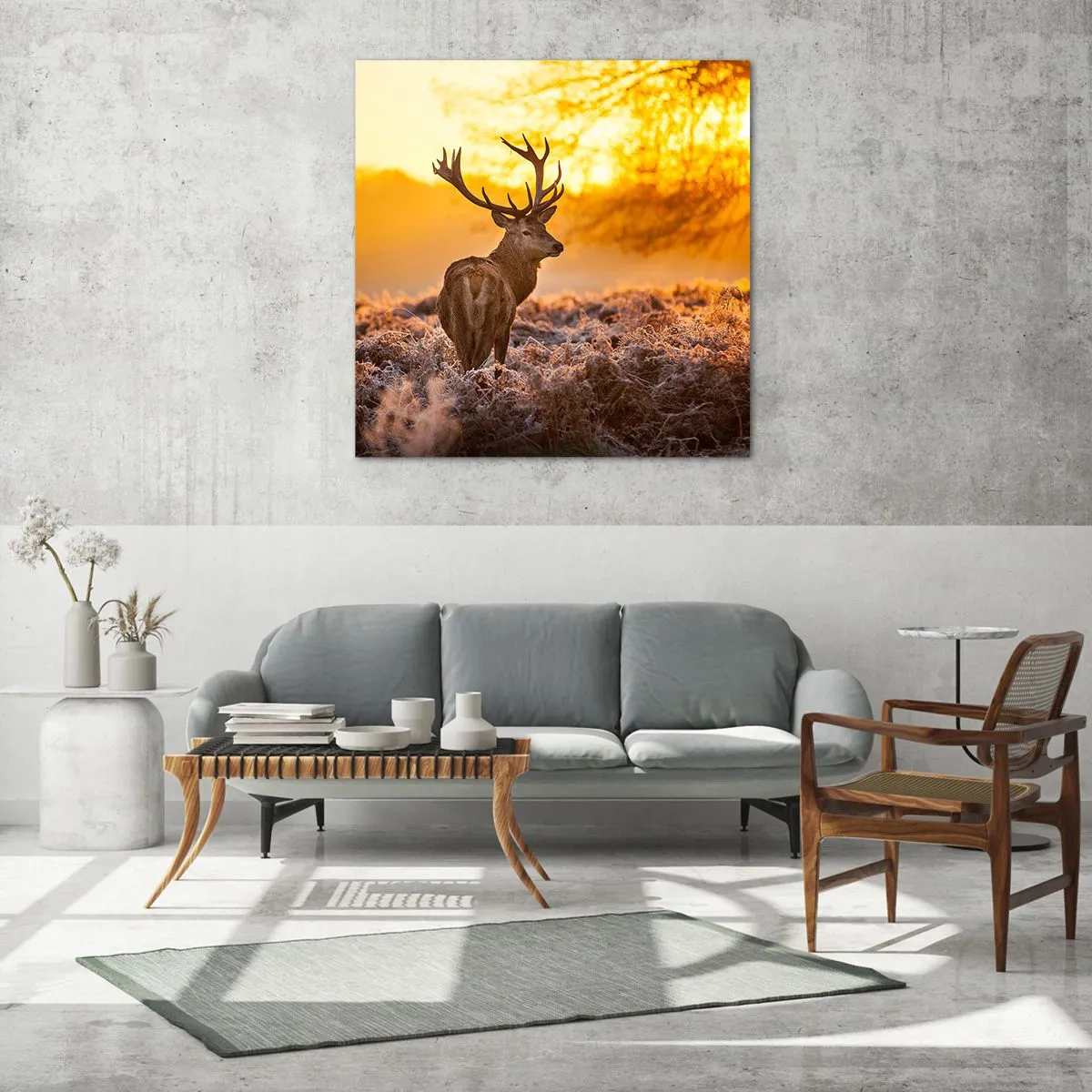 Glasbild - Bild auf glas - König des Herbstwaldes - 70x70 cm