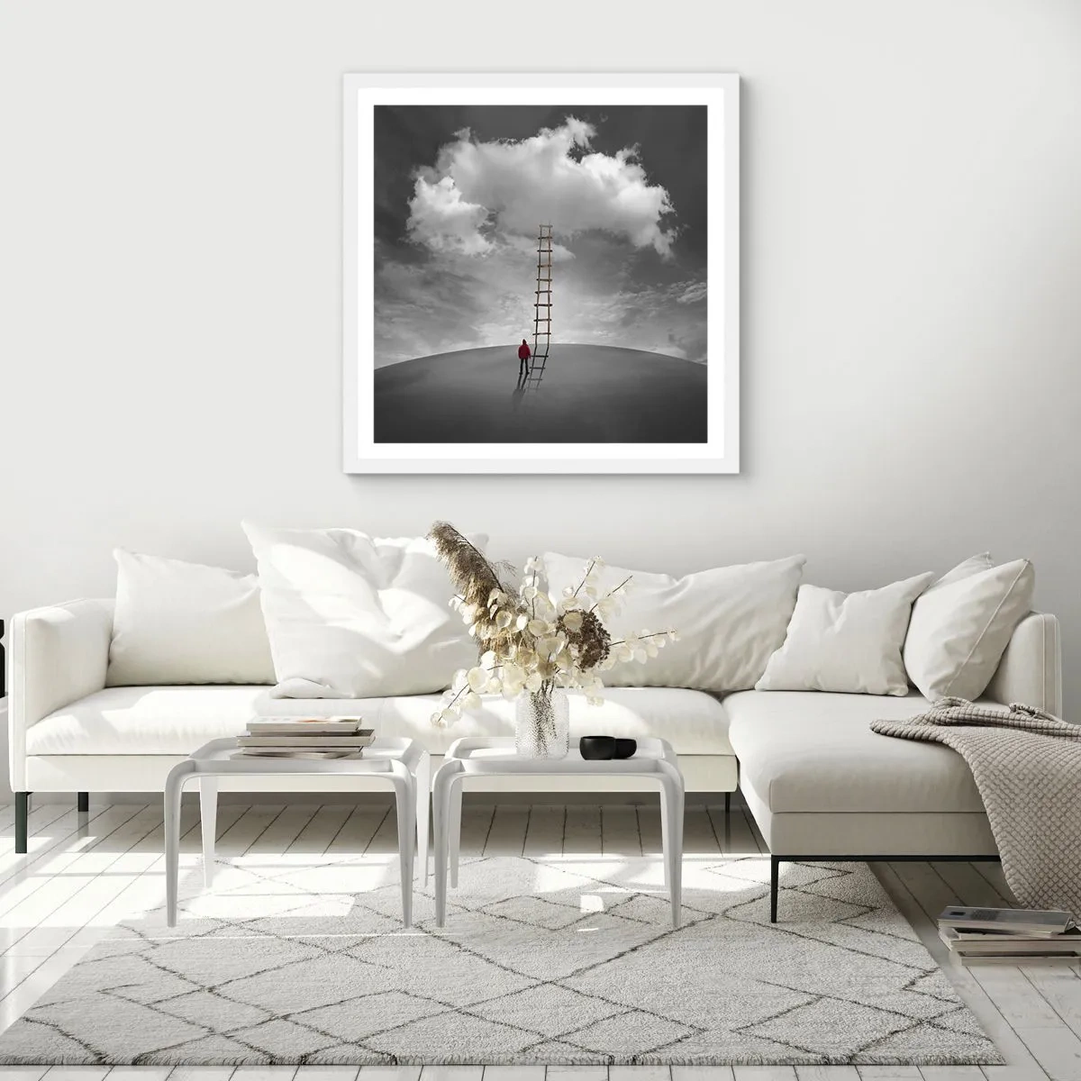 Poster in einem weißen Rahmen - Alles ist möglich - 60x60 cm