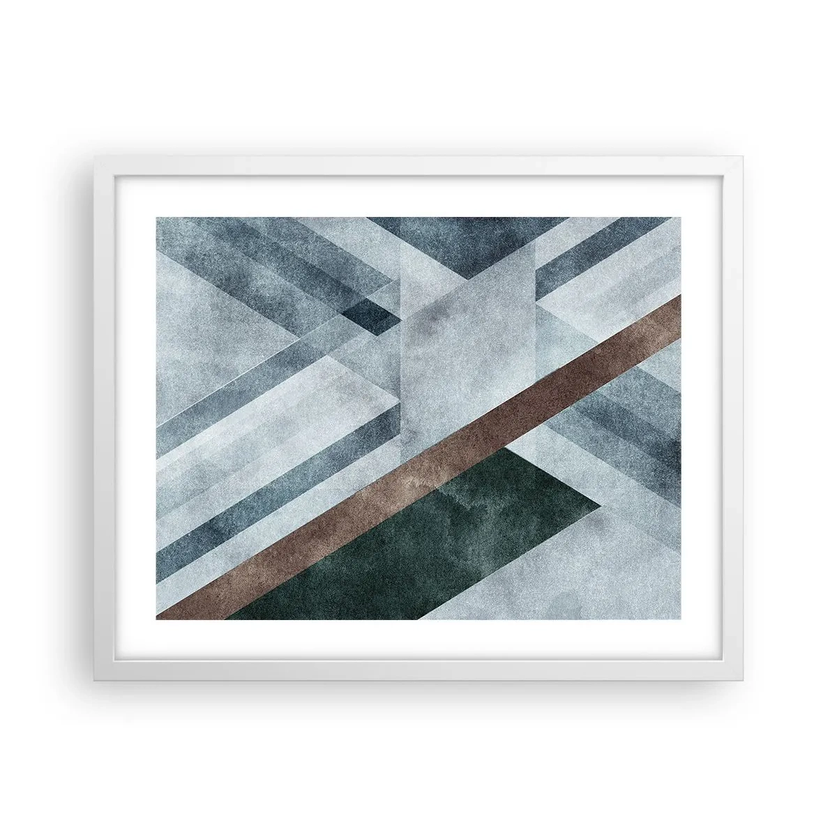 Poster in einem weißen Rahmen - Anspruchsvolle Eleganz der Geometrie - 50x40 cm