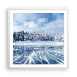 Poster in einem weißen Rahmen - Eine schillernde und kristallklare Aussicht - 60x60 cm