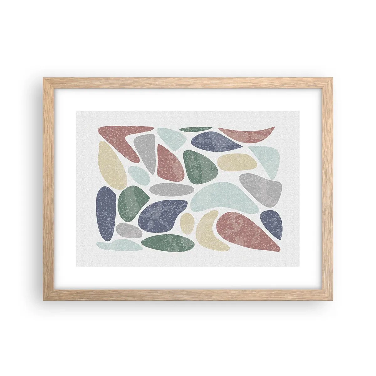 Poster in einem Rahmen aus heller Eiche - Mosaik aus pulverförmigen Farben - 40x30 cm