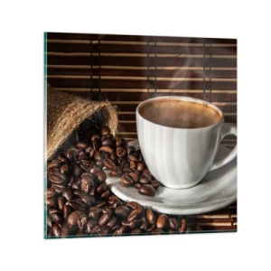 Glasbild - Bild auf glas - Die Schwärze von Kohle, die Klarheit von Bernstein - 40x40 cm