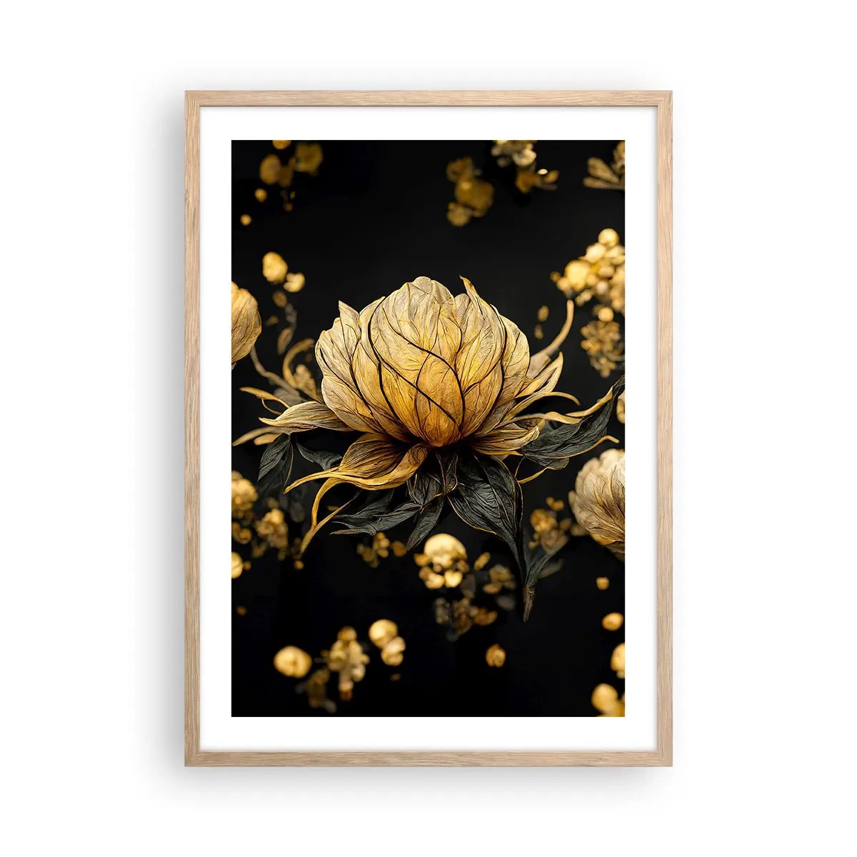 Poster in einem Rahmen aus heller Eiche - Subtile Zerbrechlichkeit - 50x70 cm